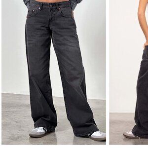 Motel Denim Low Rise Parallel Jeans in Vintage Black, 26W 34L, EUC